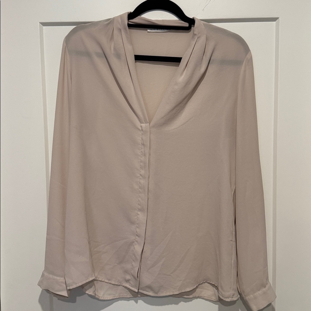 Violet + Claire Beige Blouse size M